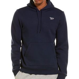 Reebok Men's Reebok Identity Fleece Hoodie Embroidered Logo Navy NWT XL